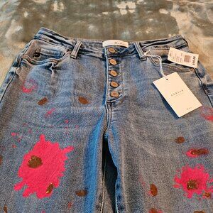 Kancan womens painted jeans size 11